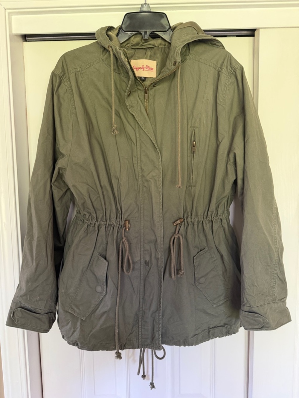 Lightweight Olive Utility Jacket with Hood